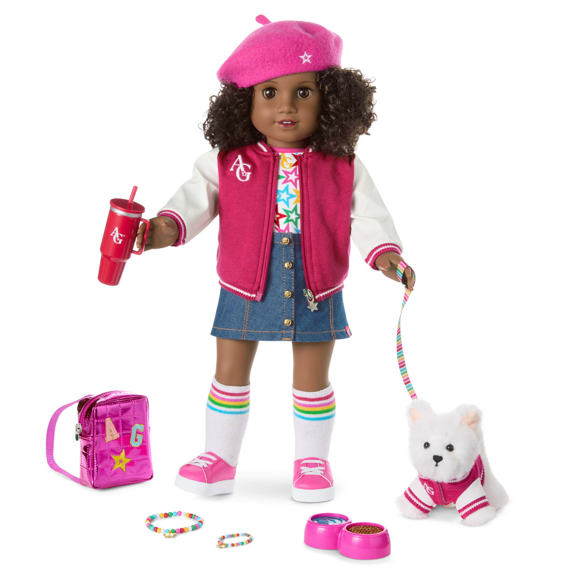 Truly Me 18-Inch Doll #112, Puppy, Mini Backpack & Accessories Ag Star Squad Bundle