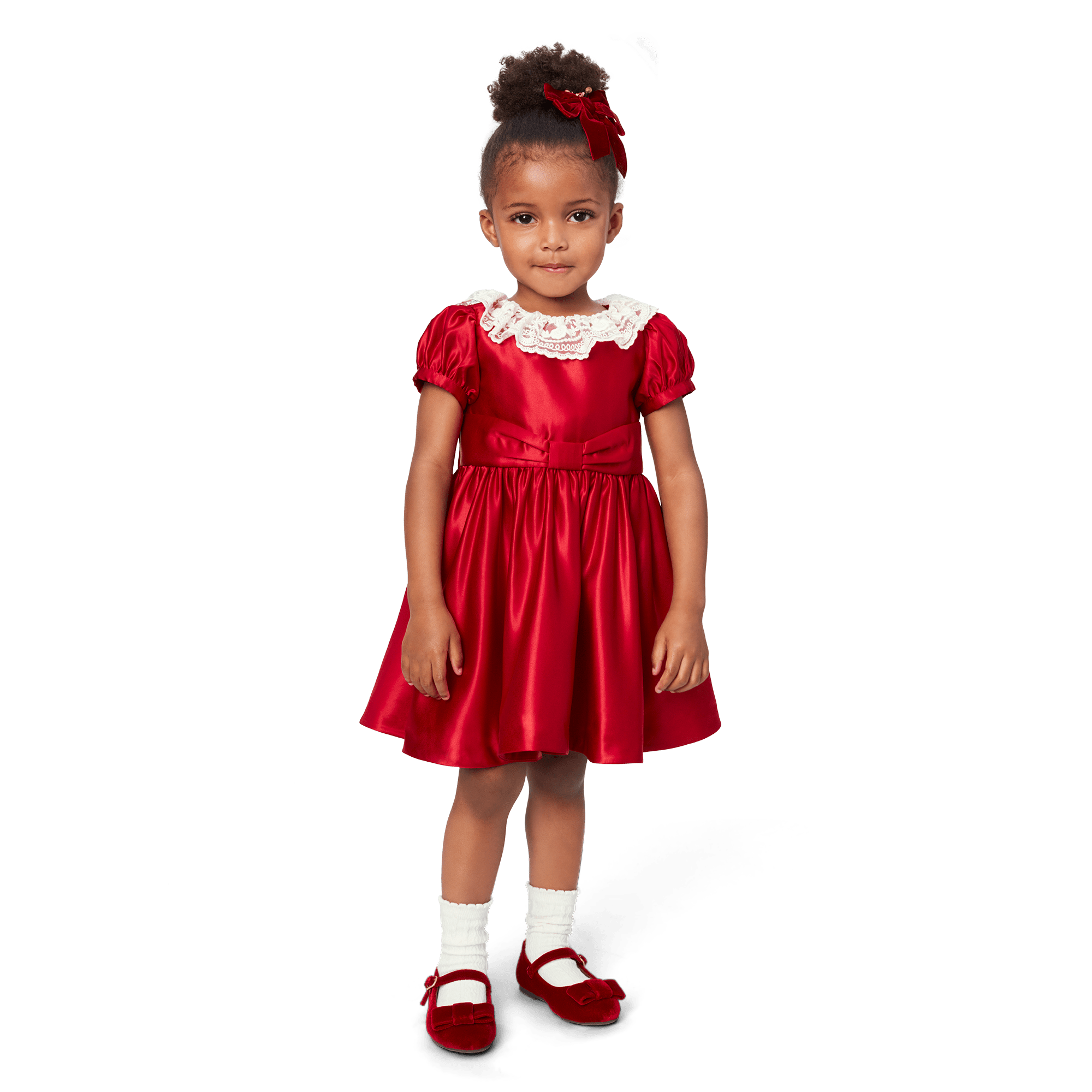 American Girl X Janie And Jack Holly-Red Party Dress For Little Girls