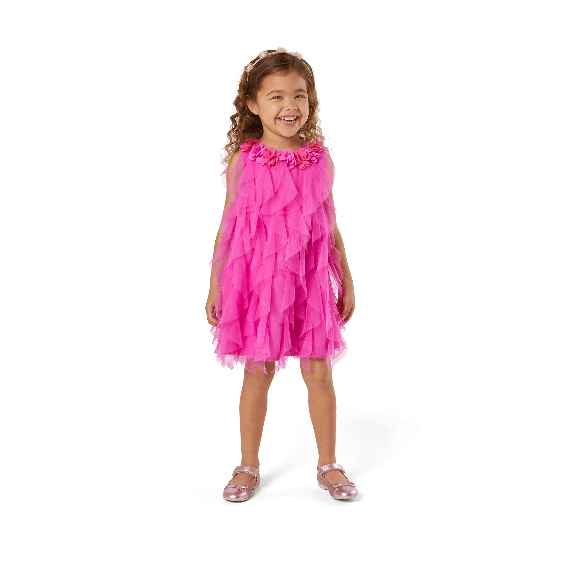Party-Pink Birthday Dress For Little Girls (Bitty Baby)