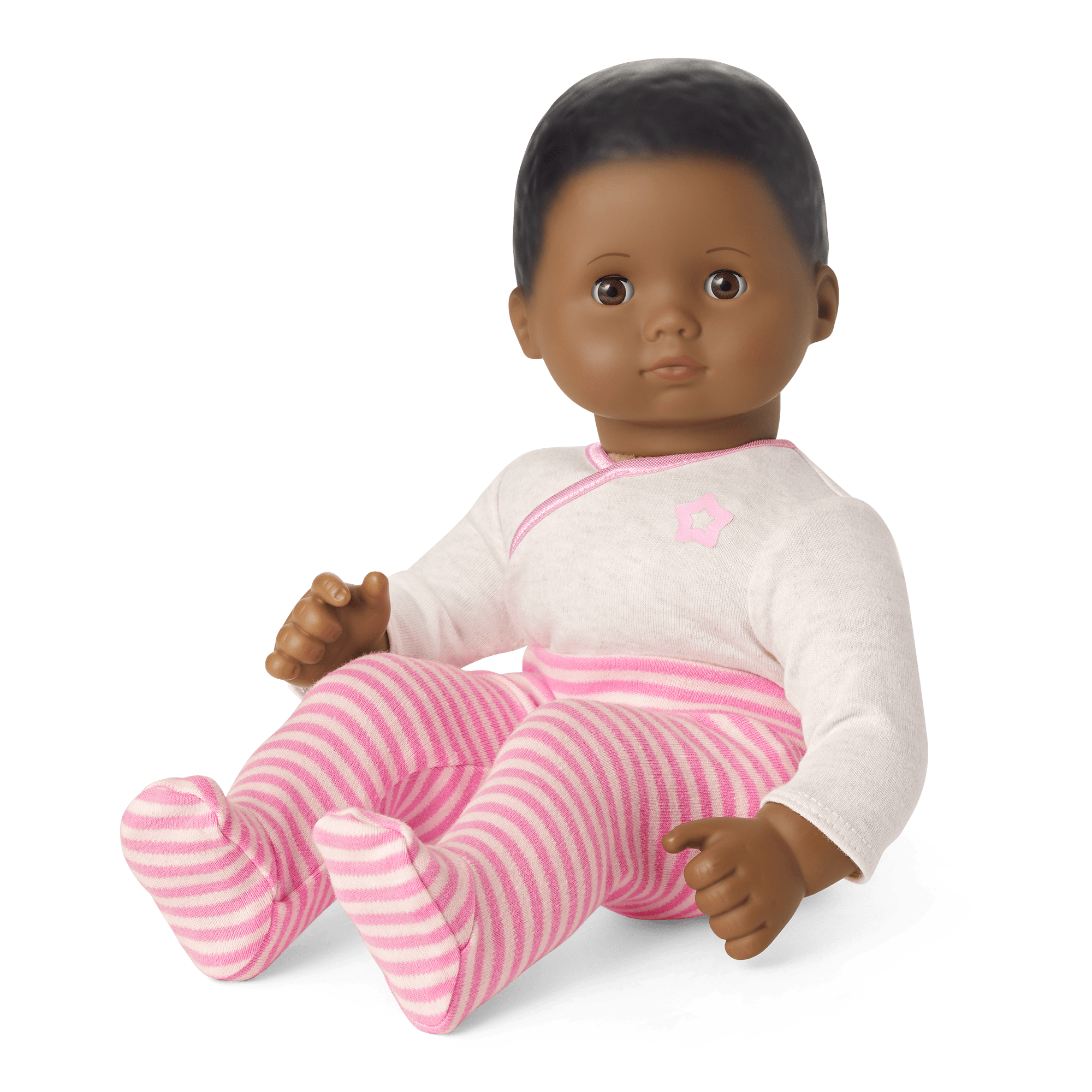 Bitty Baby Doll #1 With Black Hair In Pretty Pink